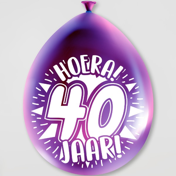Party ballonnen 40 jaar (8 stuks)